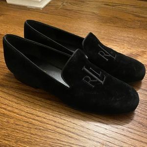 Black velvet Ralph Lauren loafers